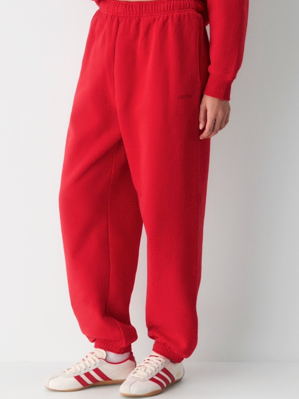 Aritzia TNA Sweatfleece cozy red jogger pants 2XS